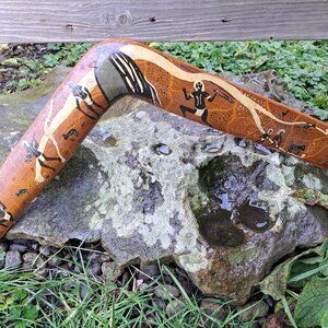 Antique boomarang, unique, hand painted and carved.